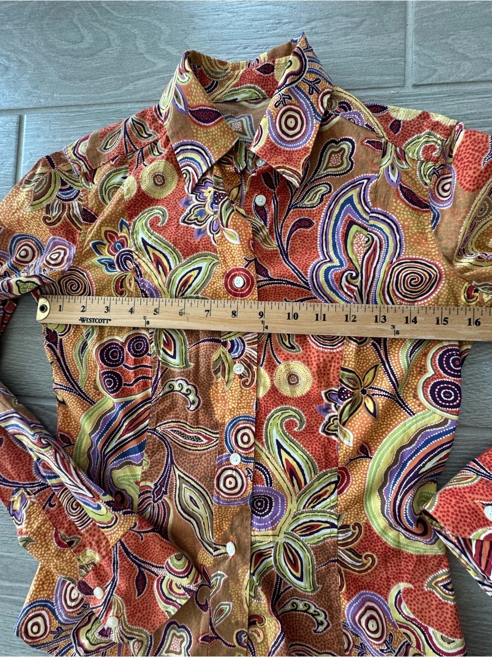 ETRO Paisley 100% Cotton Made in Italy Button Down Top Size IT40 VGUC - Picture 7 of 8